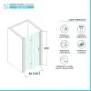 Porta doccia nicchia 90 cm a soffietto con vetro in cristallo trasparente Ted