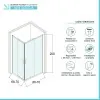 Box doccia angolare 70x70 cm doppio scorrevole in cristallo trasparente Ted