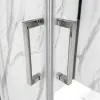Box doccia angolare 80x80 cm doppio scorrevole in cristallo trasparente Ted