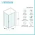 Box doccia angolare 70x80 cm doppio scorrevole in cristallo trasparente Ted