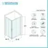 Box doccia angolare 70x90 cm doppio scorrevole in cristallo trasparente Ted