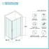 Box doccia angolare 70x100 cm doppio scorrevole in cristallo trasparente Ted