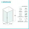 Box doccia angolare 70x120 cm doppio scorrevole in cristallo trasparente Ted