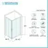 Box doccia angolare 70x140 cm doppio scorrevole in cristallo trasparente Ted