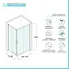 Box doccia angolare 80x100 cm doppio scorrevole in cristallo trasparente Ted