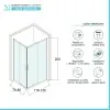 Box doccia angolare 80x120 cm doppio scorrevole in cristallo trasparente Ted
