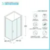 Box doccia angolare 70x120 cm scorrevole in cristallo trasparente Ted