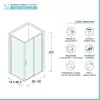 Box doccia angolare 80x100 cm scorrevole in cristallo trasparente Ted