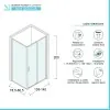 Box doccia angolare 80x140 cm scorrevole in cristallo trasparente Ted