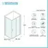 Box doccia angolare 70x140 cm scorrevole in cristallo trasparente Ted