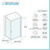 Box doccia angolare 70x70 cm con porta battente in cristallo trasparente Ted