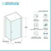 Box doccia angolare 80x80 cm con porta battente in cristallo trasparente Ted
