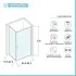 Box doccia angolare 80x90 cm con porta battente in cristallo trasparente Ted