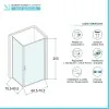 Box doccia angolare 80x70 cm con porta battente in cristallo serigrafato Ted