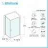 Box doccia angolare 70x80 cm con porta battente in cristallo serigrafato Ted