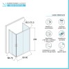 Box doccia 70x90x70 cm con doppio scorrevole trasparente H 200 cm Ted