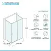 Box doccia 80x140x80 cm con porta scorrevole trasparente H 200 cm Ted