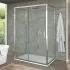 Box doccia 80x100x80 cm con porta scorrevole trasparente H 200 cm Ted