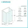 Box doccia 70x70x70 cm porta a soffietto trasparente H 200 cm Ted