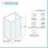 Box doccia 70x80x70 cm porta a soffietto serigrafata H 200 cm Ted