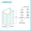 Box doccia 80x80x80 cm porta a soffietto trasparente H 200 cm Ted