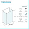 Box doccia 70x90x70 cm con porta a battente serigrafata H 200 cm Ted