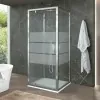 Box doccia 80x80x80 cm con porta a battente serigrafata H 200 cm Ted