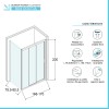 Box doccia 80x170 cm con porta scorrevole e vetro opaco H 200 cm Ted