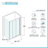 Box doccia 70x170 cm con porta scorrevole e vetro opaco H 200 cm Ted