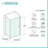 Box doccia 80x80 cm con porta a soffietto serigrafata H 200 cm Ted