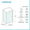 Box doccia 70x90 cm con porta a soffietto serigrafata H 200 cm Ted