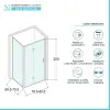 Box doccia 70x80 cm con porta a soffietto serigrafata H 200 cm Ted