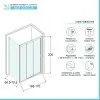 Box doccia 70x170 cm con porta scorrevole trasparente H 200 cm Ted