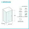 Box doccia 80x70 cm con porta a soffietto trasparente H 200 cm Ted
