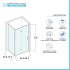 Box doccia 70x90 cm con porta a soffietto trasparente H 200 cm Ted