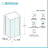 Box doccia 80x90 cm con porta a soffietto serigrafata H 200 cm Ted