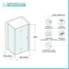 Box doccia 80x90 cm con porta a soffietto serigrafata H 200 cm Ted