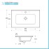 Mobile bagno sospeso 70 cm noce canaletto con 2 ante soft-close Kleo