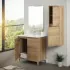 Mobile bagno a terra 80 cm rovere africa con 2 ante soft-close Kleo