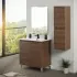 Mobile bagno a terra 80 cm noce canaletto con 2 ante soft-close Kleo
