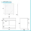 Mobile bagno sospeso 80 cm noce canaletto con ante e vano a giorno Kleo