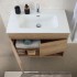 Mobile bagno sospeso 80 cm rovere africa con ante e vano a giorno Kleo