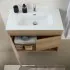 Mobile bagno sospeso 80 cm rovere africa con ante e vano a giorno Kleo