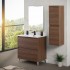 Mobile bagno a terra 80 cm noce canaletto con cassetti soft-close Kleo