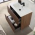 Mobile bagno a terra 80 cm noce canaletto con cassetti soft-close Kleo