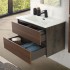 Mobile bagno sospeso 80 cm ossido e noce con cassetti soft-close Kleo