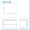 Mobile bagno sospeso 80 cm ossido e noce con top lavabo e specchio Kleo