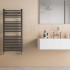 Termoarredo design nero opaco L 50x123 interasse 45 cm con kit valvole