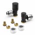 Termoarredo design nero opaco L 50x123 interasse 45 cm con kit valvole