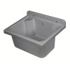Lavatoio salvaspazio 42x34 cm in plastica grigia con vasca e scarico 